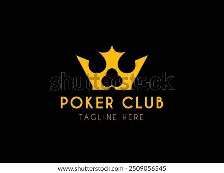 Poker club logo design vector. The king of poker club logo design