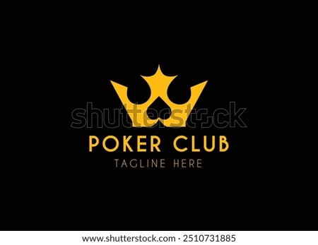 Poker club logo design vector. The king of poker club logo design