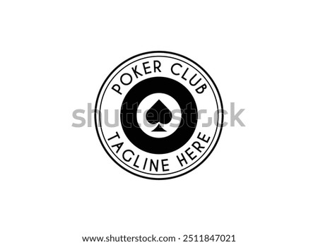 Poker club logo design vector illustration. The king of poker club logo design