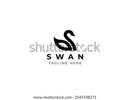 Beauty swan logo design. Simple swan logo design vector illustration