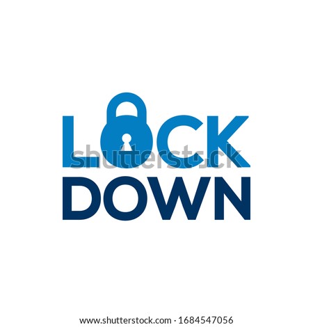 Lock down icon design. Coronavirus outbreak Stop virus. Isolated vector icon of virus on white background for poster, banner, flyer.