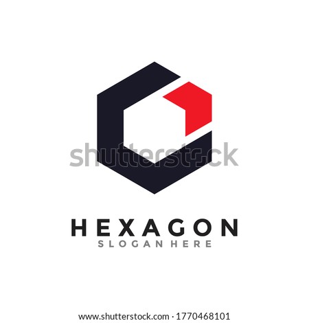 Abstract hexagon logo vector. Cube logo. Creative geometric logo design concept.