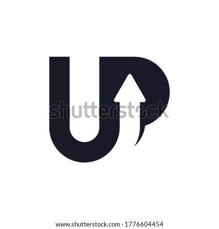 UP Logo Template Design Concept. Letter U and P logo vector with arrow combination. 