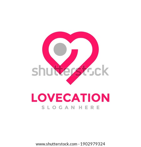 Love location logo design template. Concept of favorite place isolated with flat style icon modern. Creative map pointer with heart vector symbol.