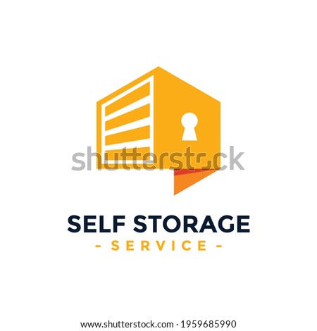 Self storage service logo design template. Safe storage garage vector illustration.