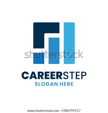 Career step logo template design. Leadership logo. Growth and success concept.