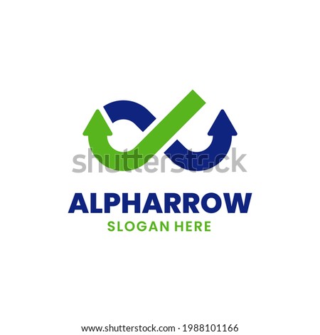 Alpha Arrow Logo Template Design. Creative growth logo and finance concept.