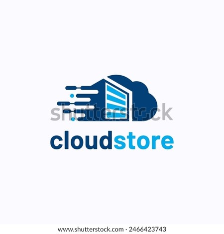 Cloud store logo design template. Technology-based storage space concept.