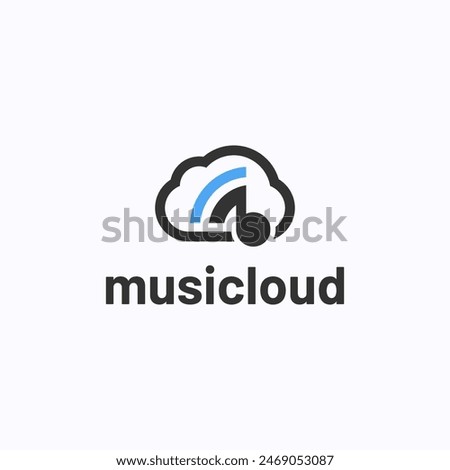 Music cloud logo design template. Music app symbol vector illustration.