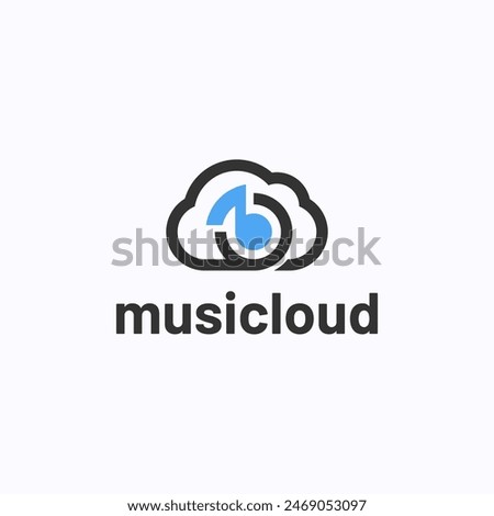 Music cloud logo design template. Music app symbol vector illustration.