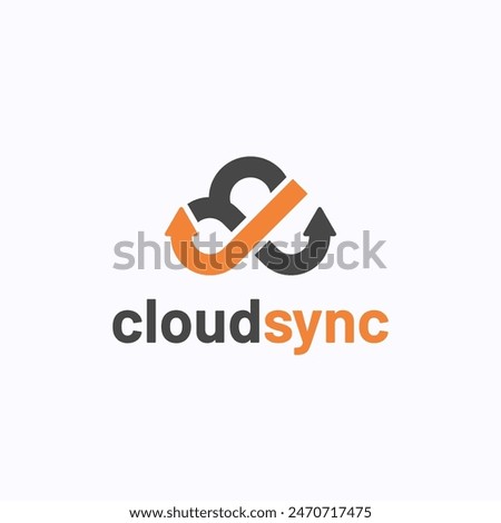 Cloud sync circular arrow logo