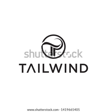 creative tp letter  with tailwind concept logo design