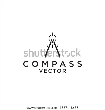 simple compass architect vector logo design