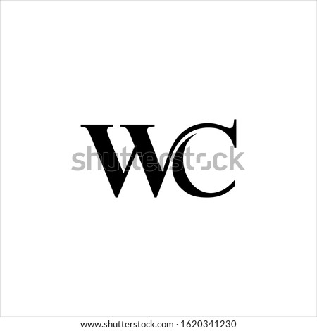 wc letter logo design vector with monogram classic luxury concept