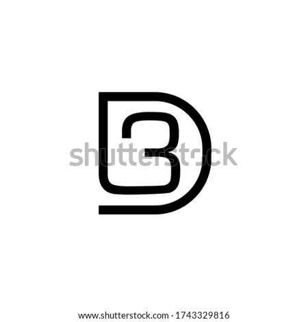 initial 3d logo,flat d3 vector,with abstract monogram concept illustration