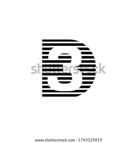 initial 3d logo,flat d3 vector,with abstract monogram concept illustration