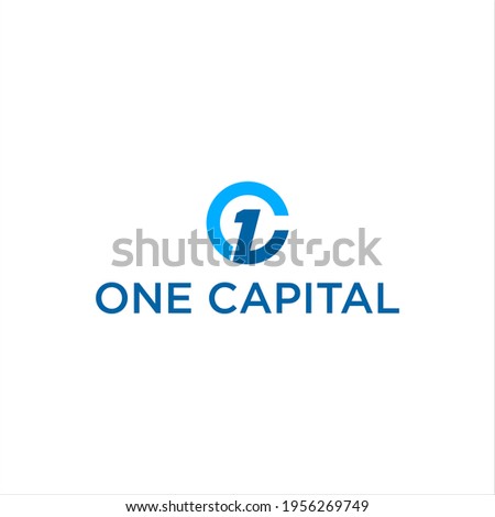 one capital america logo design vector for business