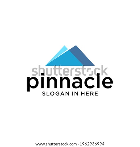 modern pinnacle peak mountain logo design with abstract vector template