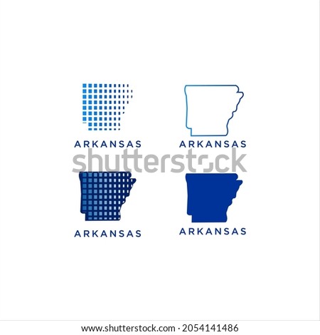 arkansas map digital vector logo design vector template