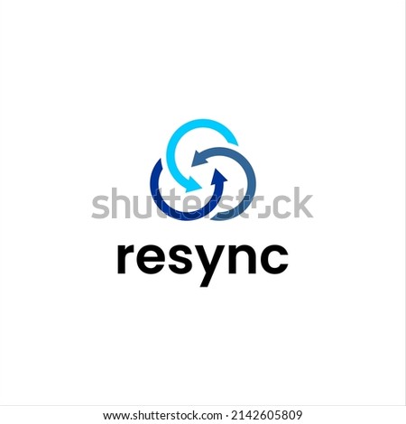 re sync logo , back line arrow vector illustration