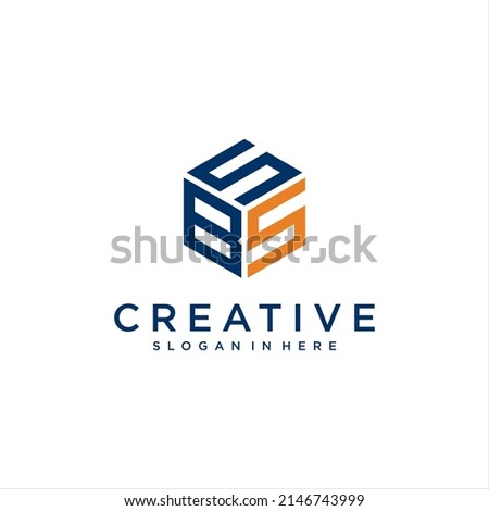 abstract letter BSS logo. BS monogram geometric vector