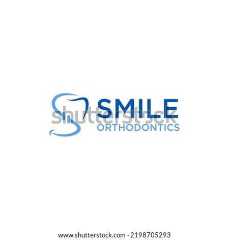 smile dental orthodontic logo  design vector