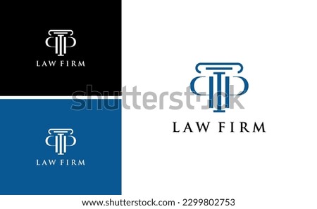 letter PP or PIP law firm logo design with monogram luxury vector
