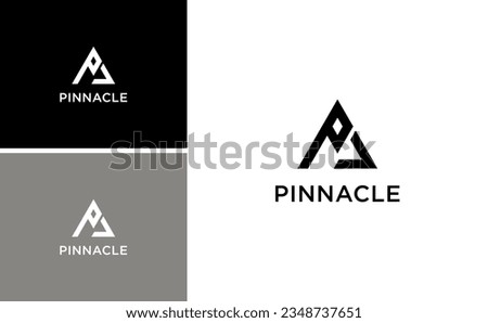 Modern Initial  Logo Design, Pinnacle Peak Mountain Vector