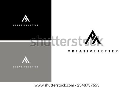 Modern Initial  Logo Design, Pinnacle Peak Mountain Vector