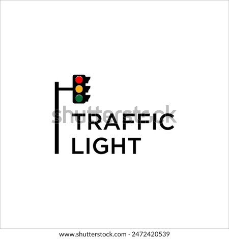 Traffic light logo design. red light crossroads vector. Street traffic control 