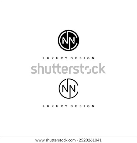 Initial CNN , NNC logo design. NC or CN vector with circle monogram  concept