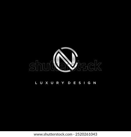 Initial CNN , NNC logo design. NC or CN vector with circle monogram  concept