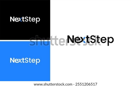 modern letter next logo level step right direction vector