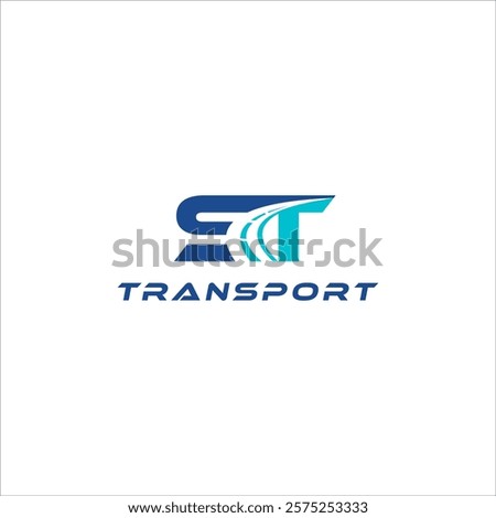 initial ST icon logo with road way. delivery expedition trucking logo design