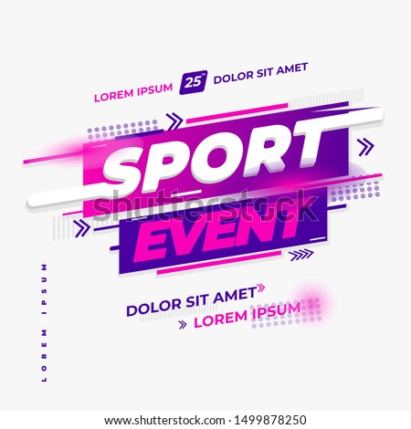 sport event design vector, annual year, in the any club location, all age, with colorful purple and pink, clean and clear design, can used for flyer banner and more