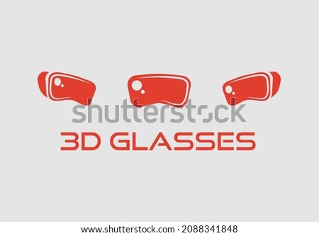3D glasses in 3 different positions