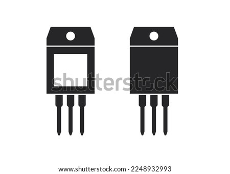 Electronic transistor flat vector illustration