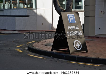 View of black public parking sign board Stock fotó © 