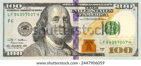 Vector obverse of high poly pixel mosaic 100 us dollars banknote