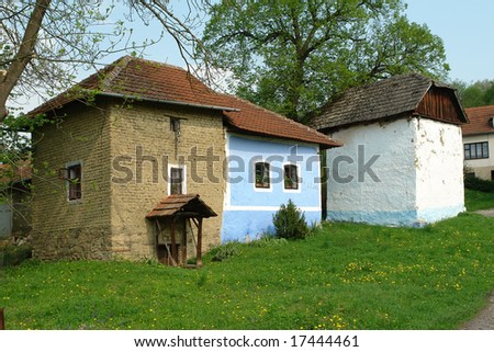 earth buildings in Moravian village
