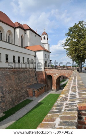 Castle moat, the bridge to the castle gate Spilberk