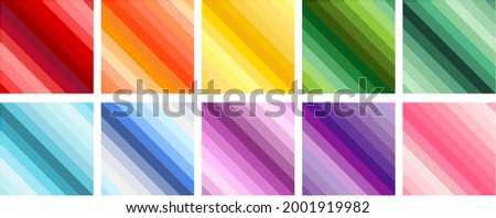 Set of Rainbow Stripes patterns in red orange yellow green blue purple pink, colorful triangles, scrapbook paper, card template, pride, lgbt, wallpaper background, vector illustration, internet design