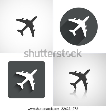 Plane icons. Set elements for design. Vector illustration.