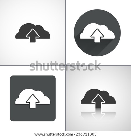 Cloud icons. Set elements for design. Vector illustration