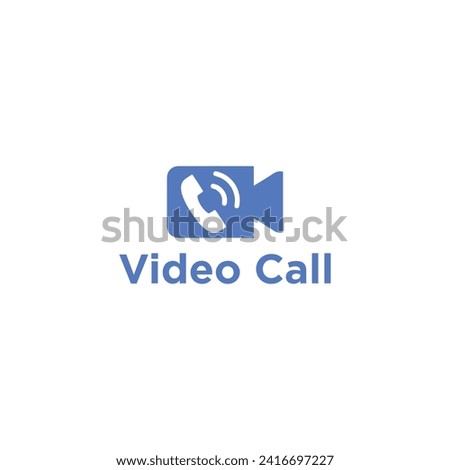 Video calls are one way for people to communicate directly via electronic media Logo Design