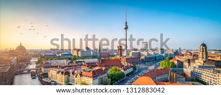 Similar – Image, Stock Photo the Berlin television tower from below with blue sky