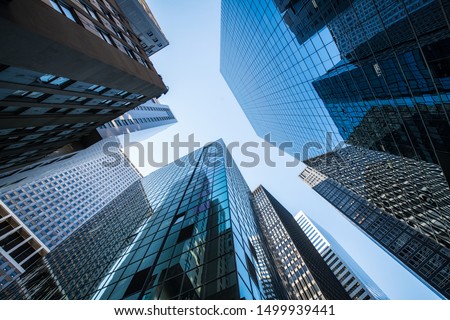 Modern office buildings in the financial district
