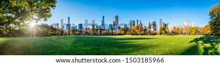 Central Park in New York City as panorama background