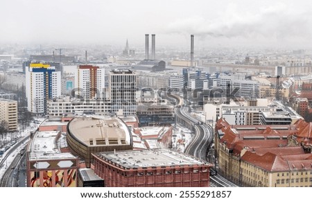 Similar – Image, Stock Photo Winter in Berlin Mitte on the Spree . The morning sun casts shadows.