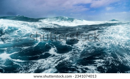 Similar – Image, Stock Photo Stormy Sea Waves on a Cold Autumn Morning Closeup